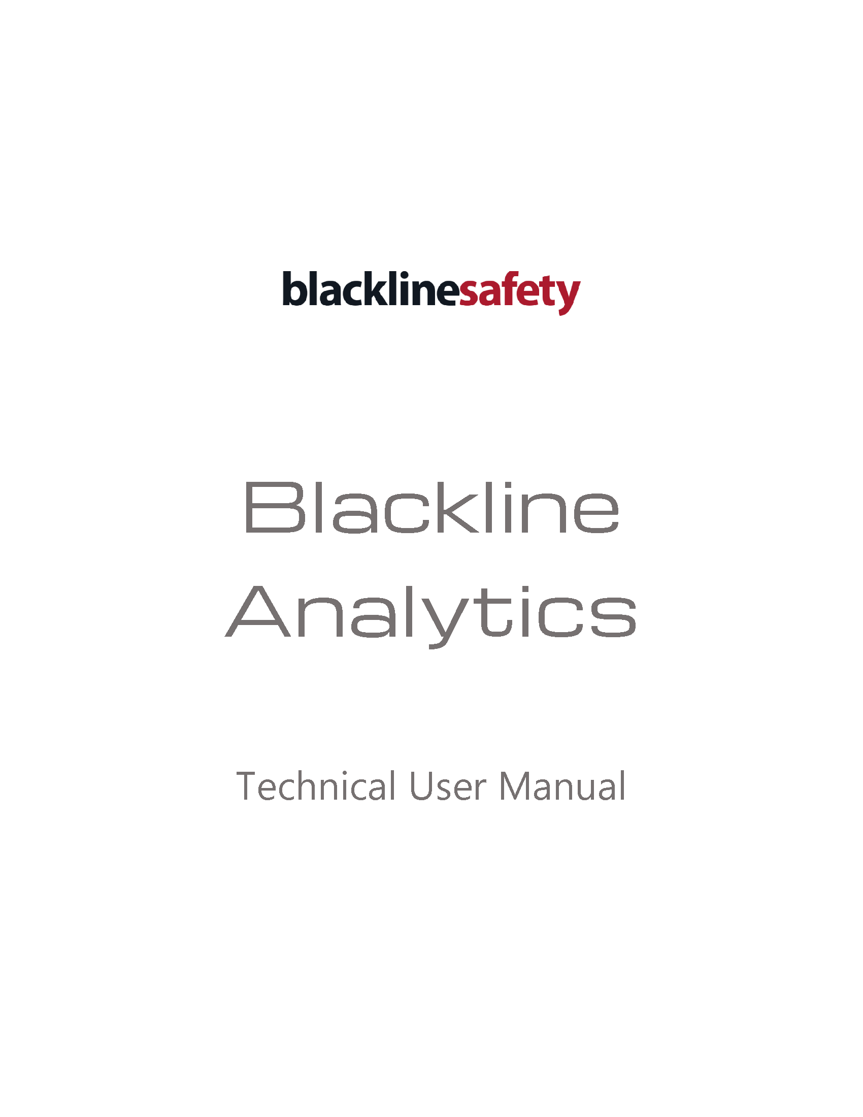 Blackline Analytics Technische Gebruikershandleiding Cover