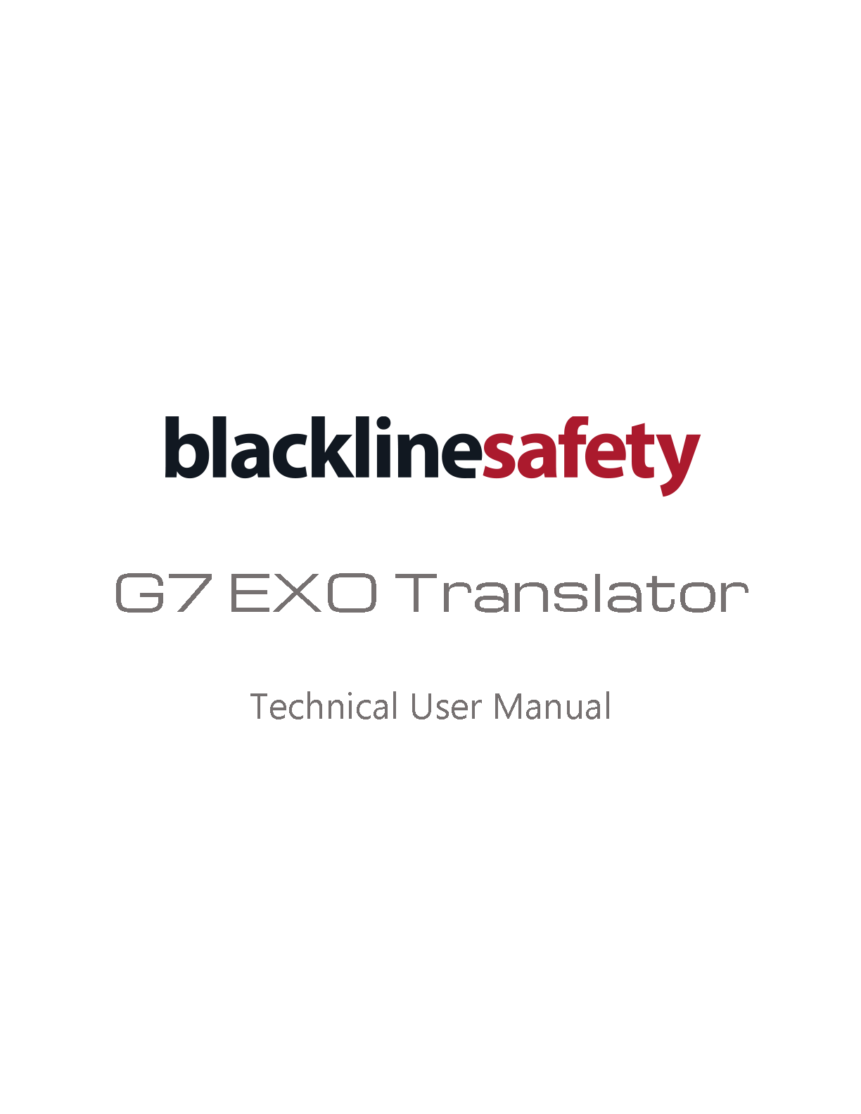 G7 EXO Vertaler Technisch Gebruikershandboek Cover Page